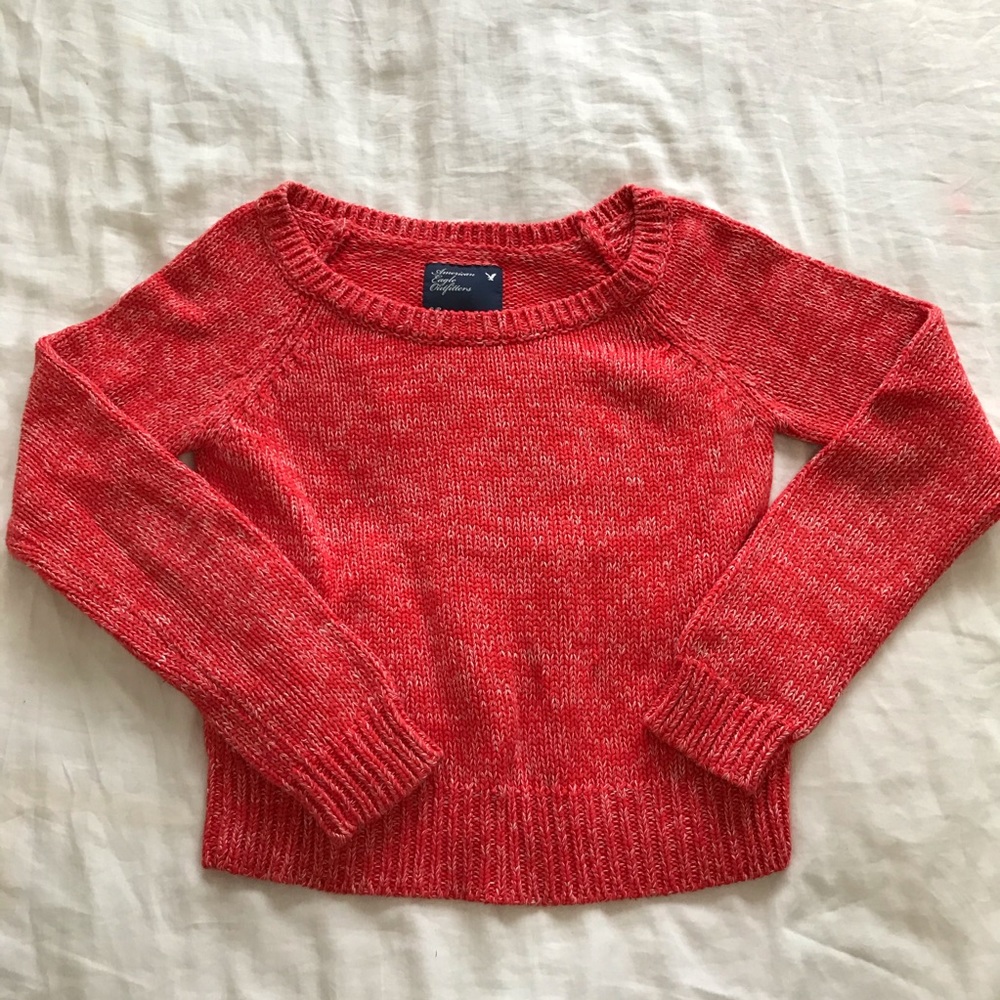 AE CROPPED KNIT CREW NECK SWEATER